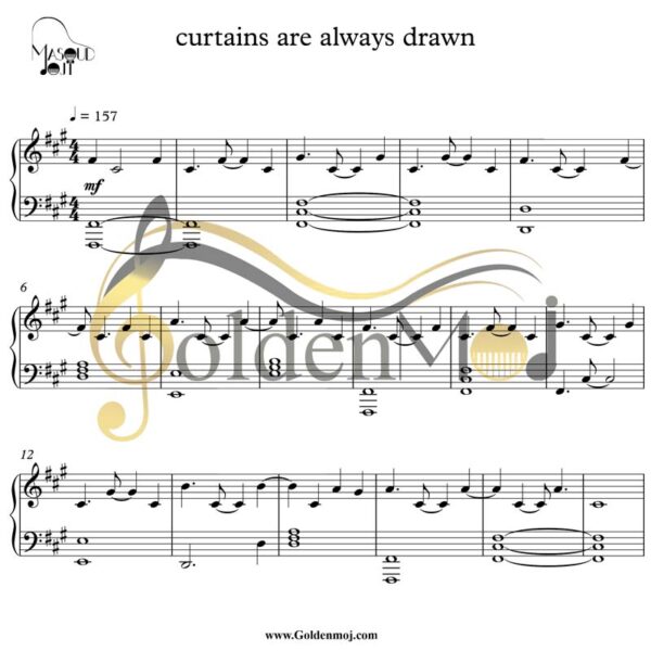نت پیانو آهنگ Curtains are Always Drawn
