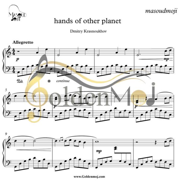 نت پیانو Hands of other planet