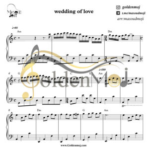 نت ساده پیانو آهنگ wedding of love به همراه آکورد